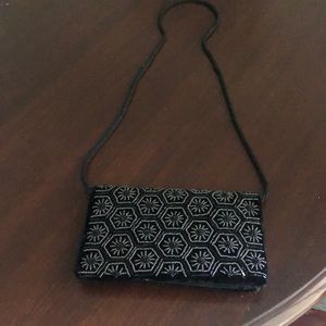 vintage black beaded evening bag